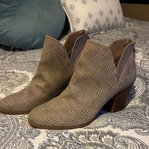 Fergalicious Taupe Perforated Ankle Booties